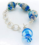 lampwork silver chain bracelets