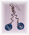 Silver zig-zag enamel earring