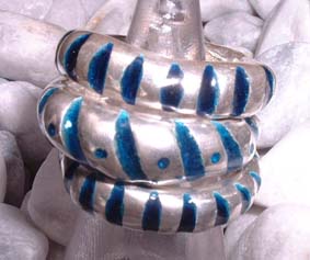 rough stripey enamel rings